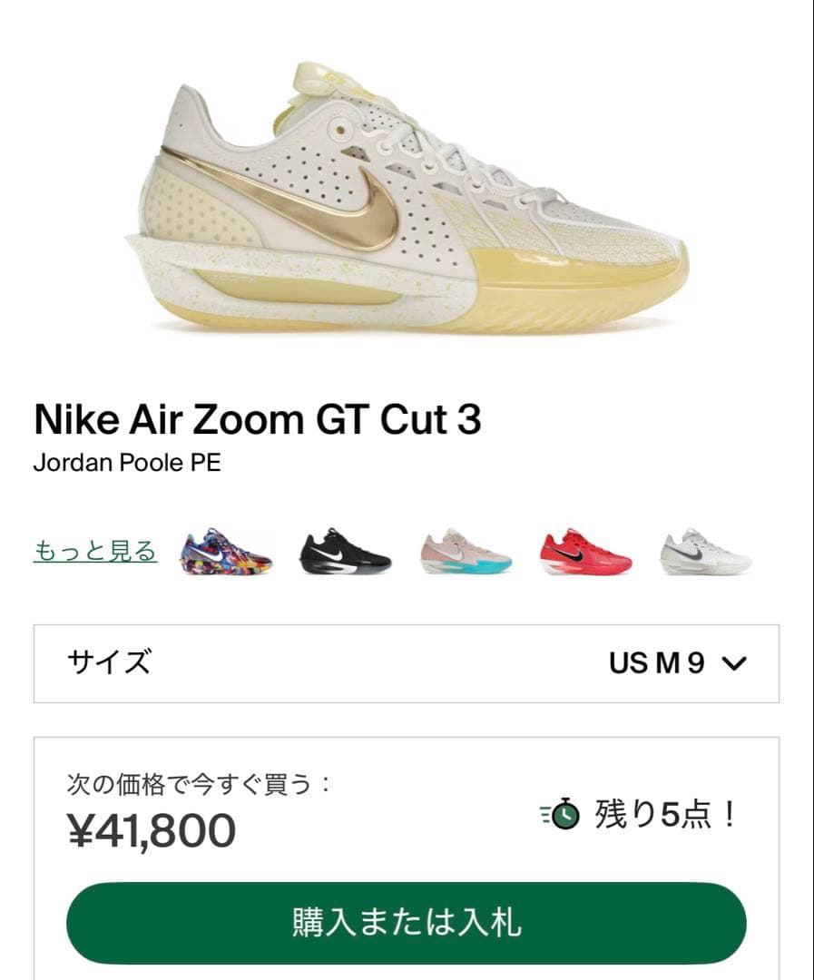 NIKE Air Zoom GT Cut 3 gtカット３　海外限定