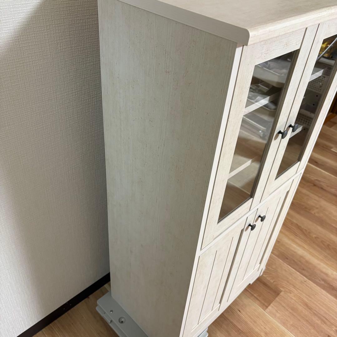 【即日発送対応】ニトリ リズバレー キャビネット ホワイト 食器棚 カントリー