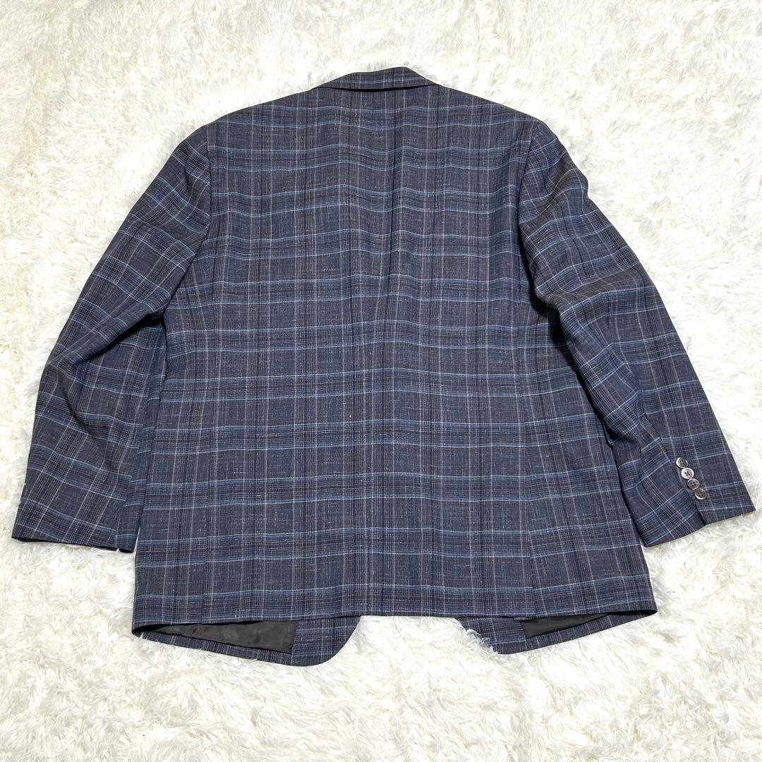 新品 タグ付き D'UBAN 背抜き テーラードジャケット 格子柄 3L