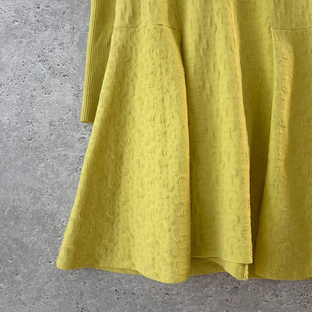 ✨美品✨ セルフォードCELFORD ロゴふくれジャガードニットワンピース 38