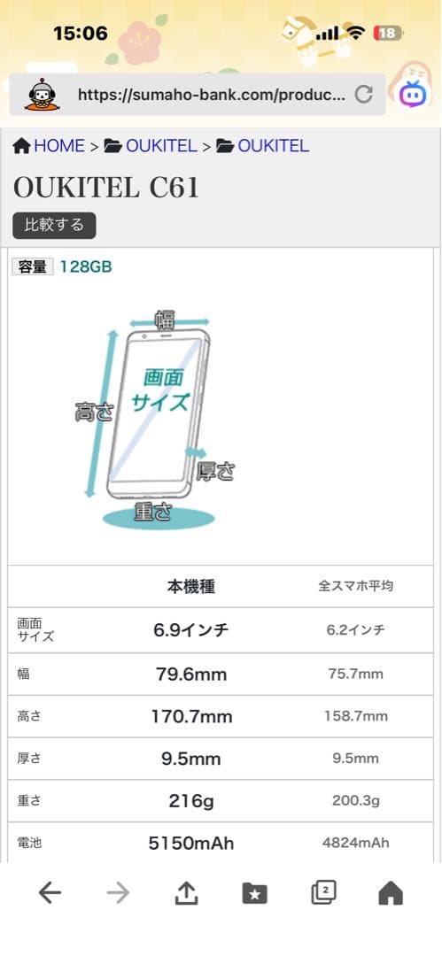 OUKITEL スマホ