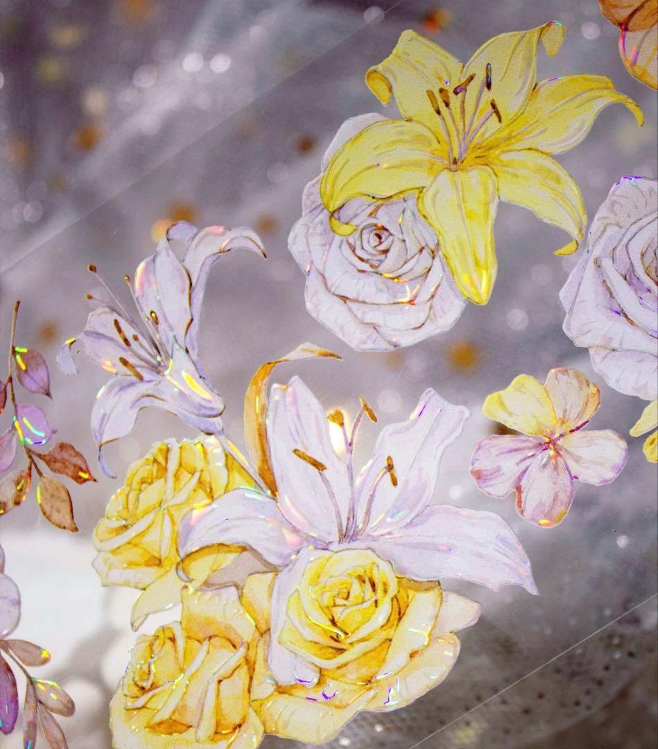 海外マスキングテープ巻売り 小花黄 フラワー 人物マスキングテープ