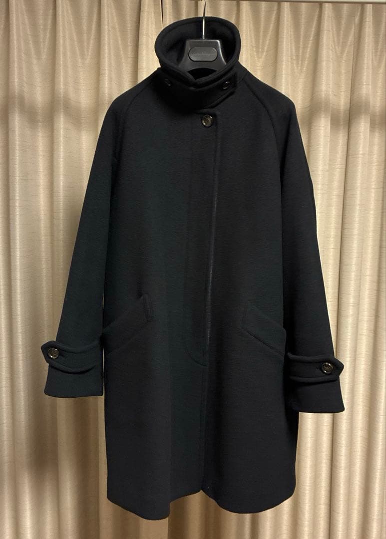 リコ★FRAMe WORKラムウールMIXシャルムバルカラーコートブラック