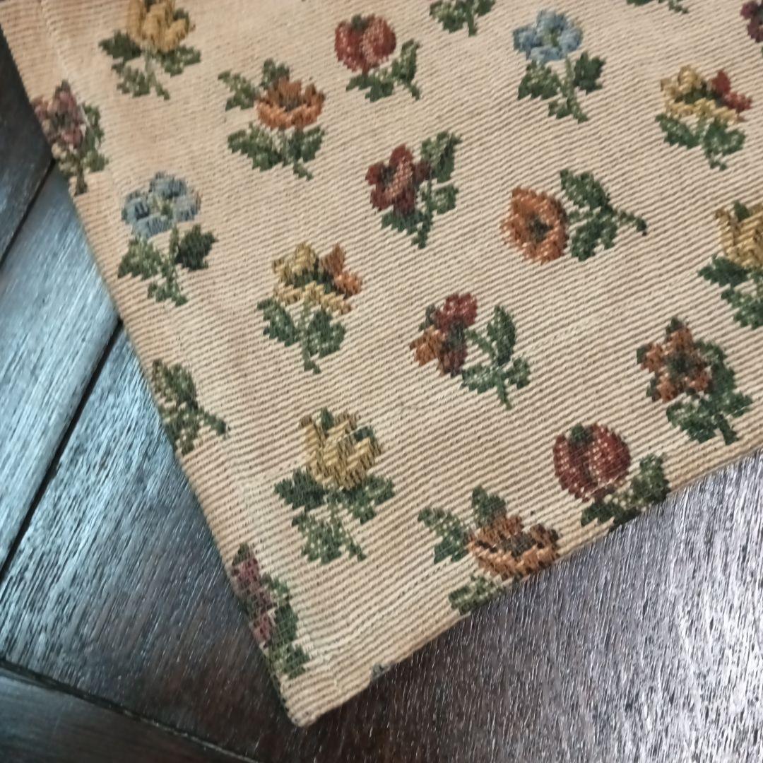 フランス vintage ゴブラン織り 花柄クロス ブロカント テーブルクロス