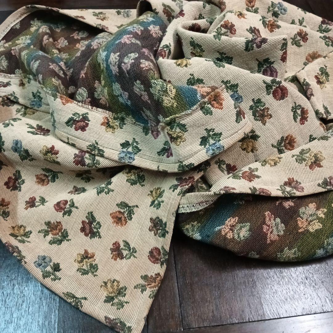 フランス vintage ゴブラン織り 花柄クロス ブロカント テーブルクロス