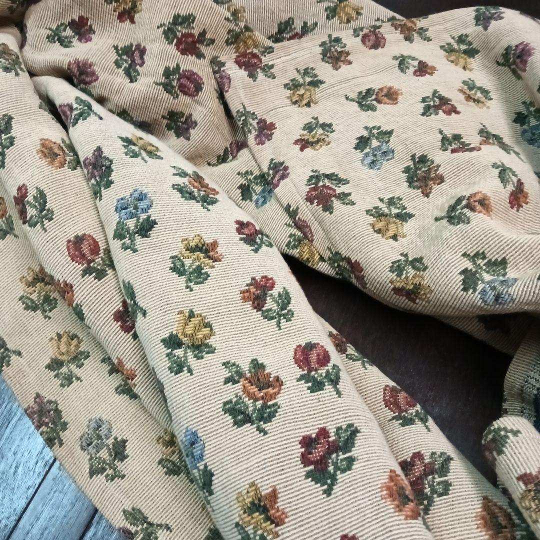 フランス vintage ゴブラン織り 花柄クロス ブロカント テーブルクロス