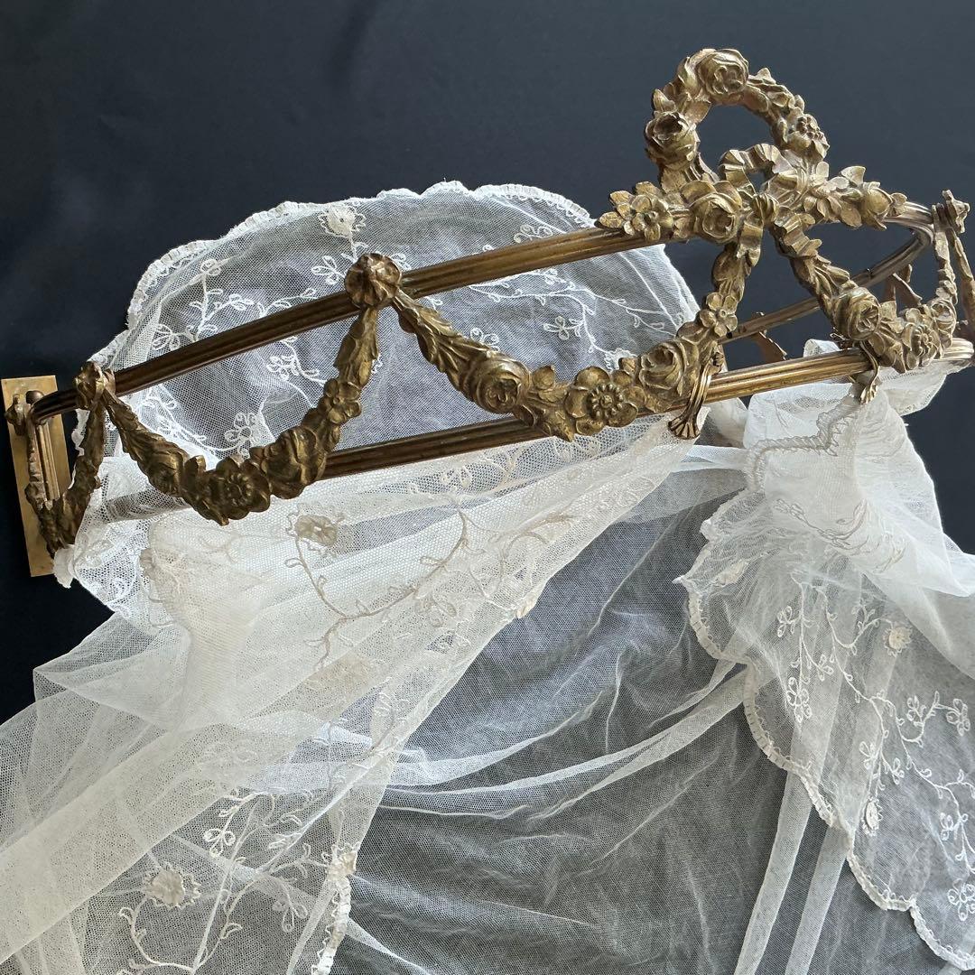 フランスアンティーク　シエル・ド・リット　ベッドの天蓋　ガーランド　オルモル