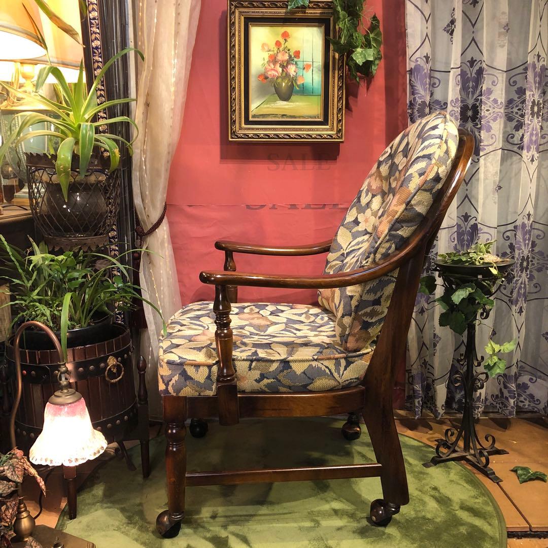 Sale 美品　カリモク　ヴィンテージ　ボールキャスター　 コロニアル チェア