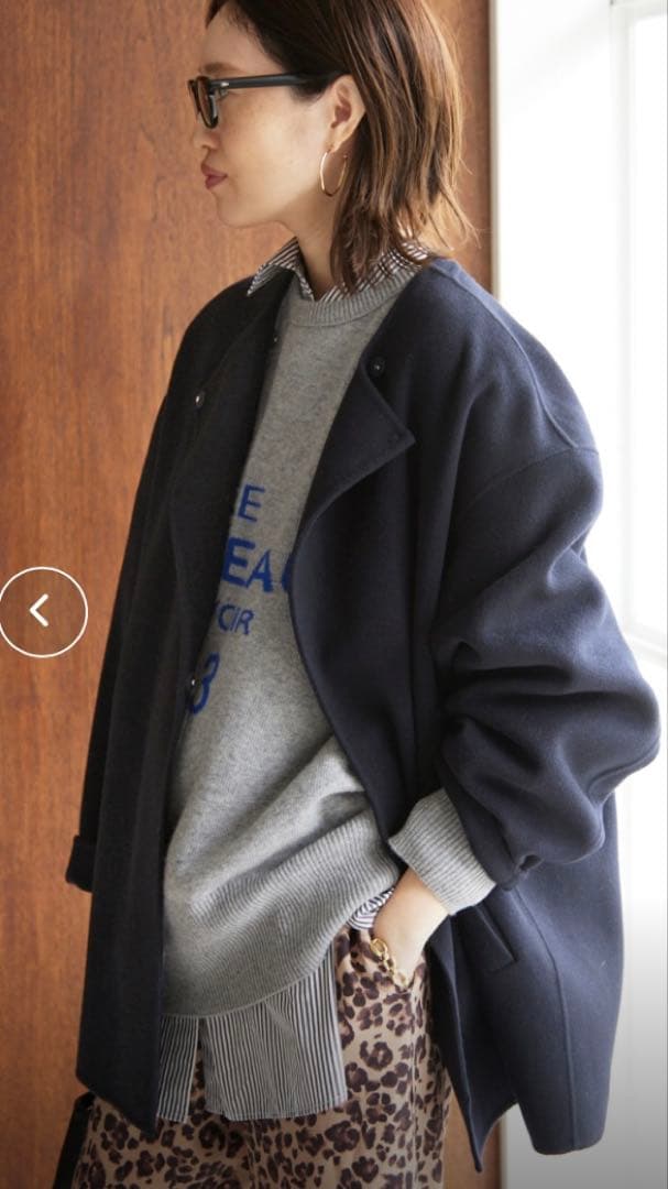 SLOBE IENA ネイビー　ウールコート　ハミルトン