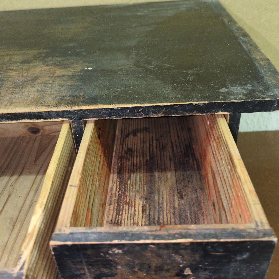 古い時代の文机 隠し箱付き