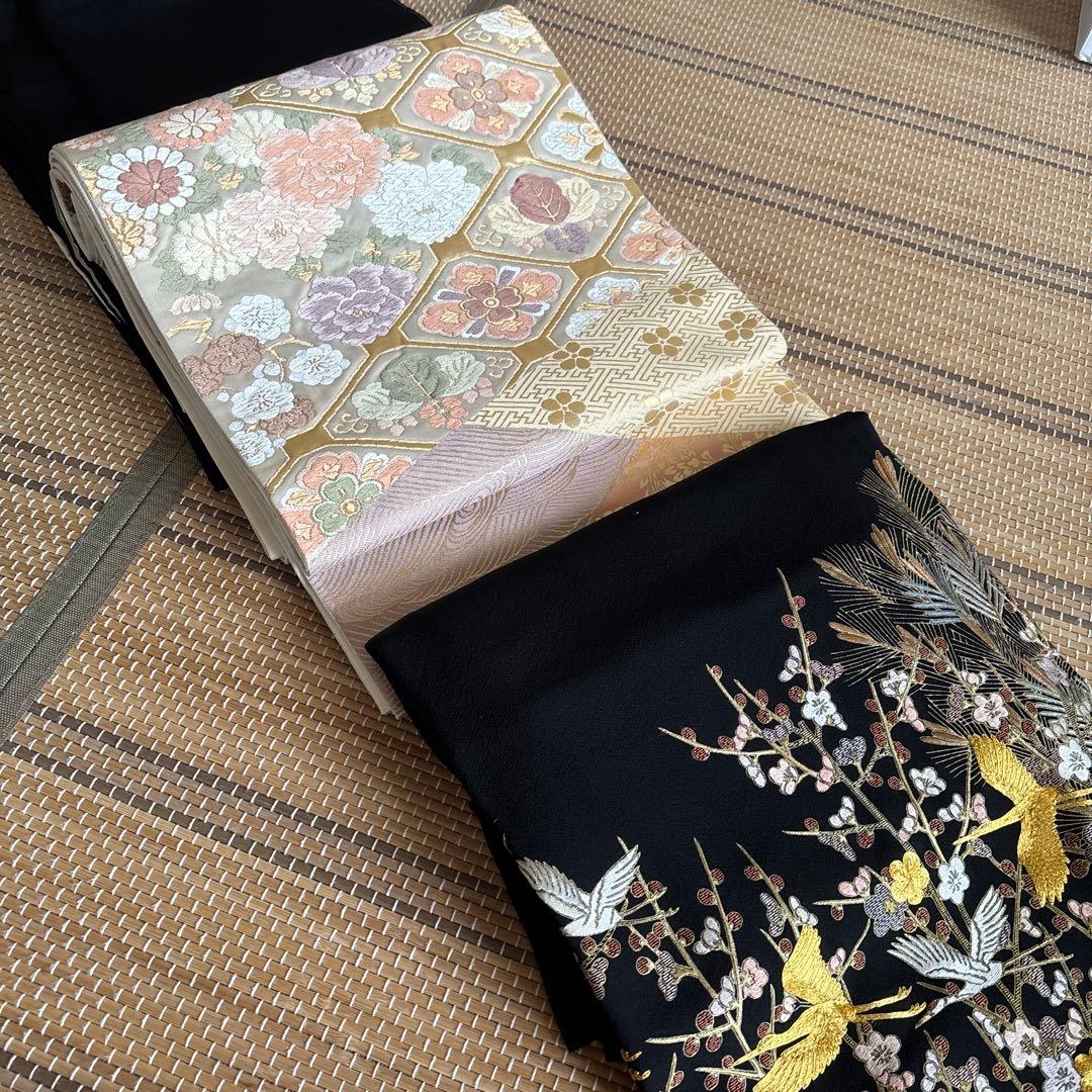 きみ　松と鶴　総刺繍　黒留袖