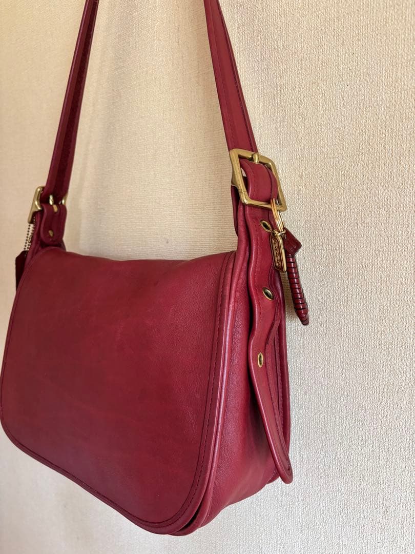 オールドコーチ　ショルダーバッグ　USA製 レッド