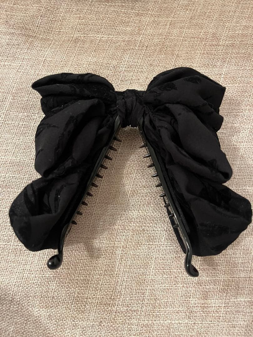 美品　コンプレックスビズ　フラッフィーリボン　バナナクリップ　ブラック　販路限定