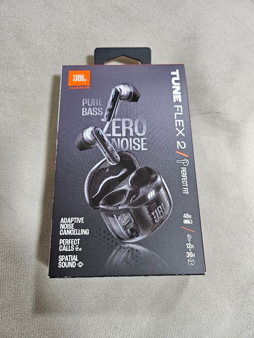 JBL TUNE FLEX 2 ワイヤレスイヤホン ブラック スケルトン