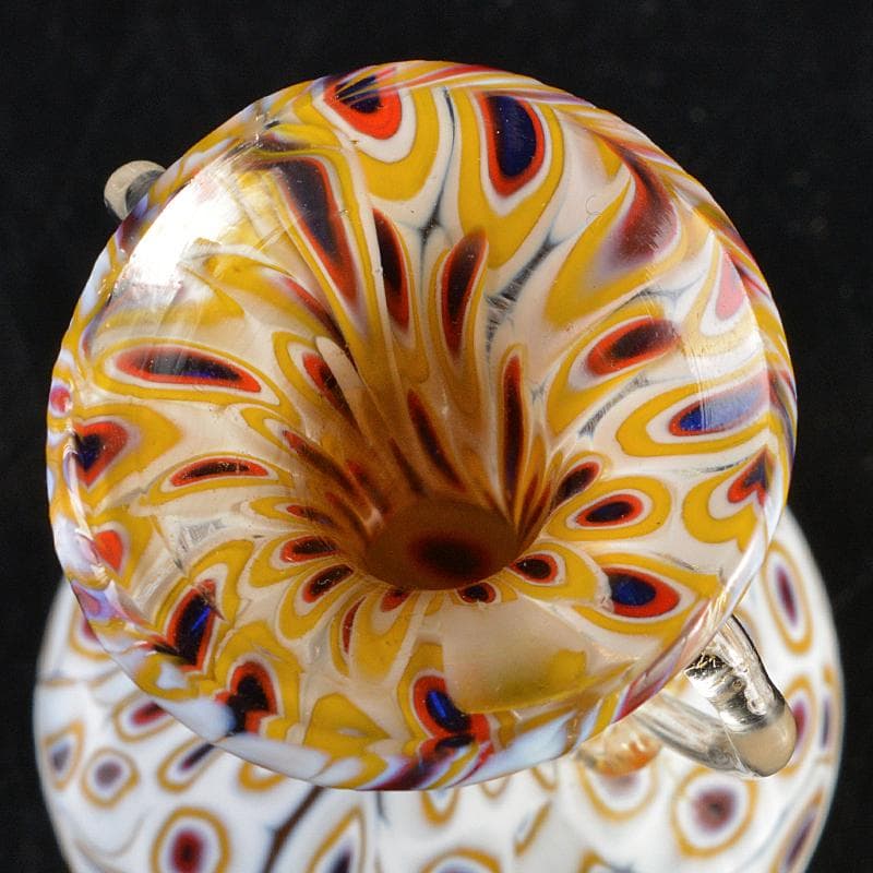 アンティーク　工芸ガラス　双耳小瓶　一輪挿　花瓶　V　R5850