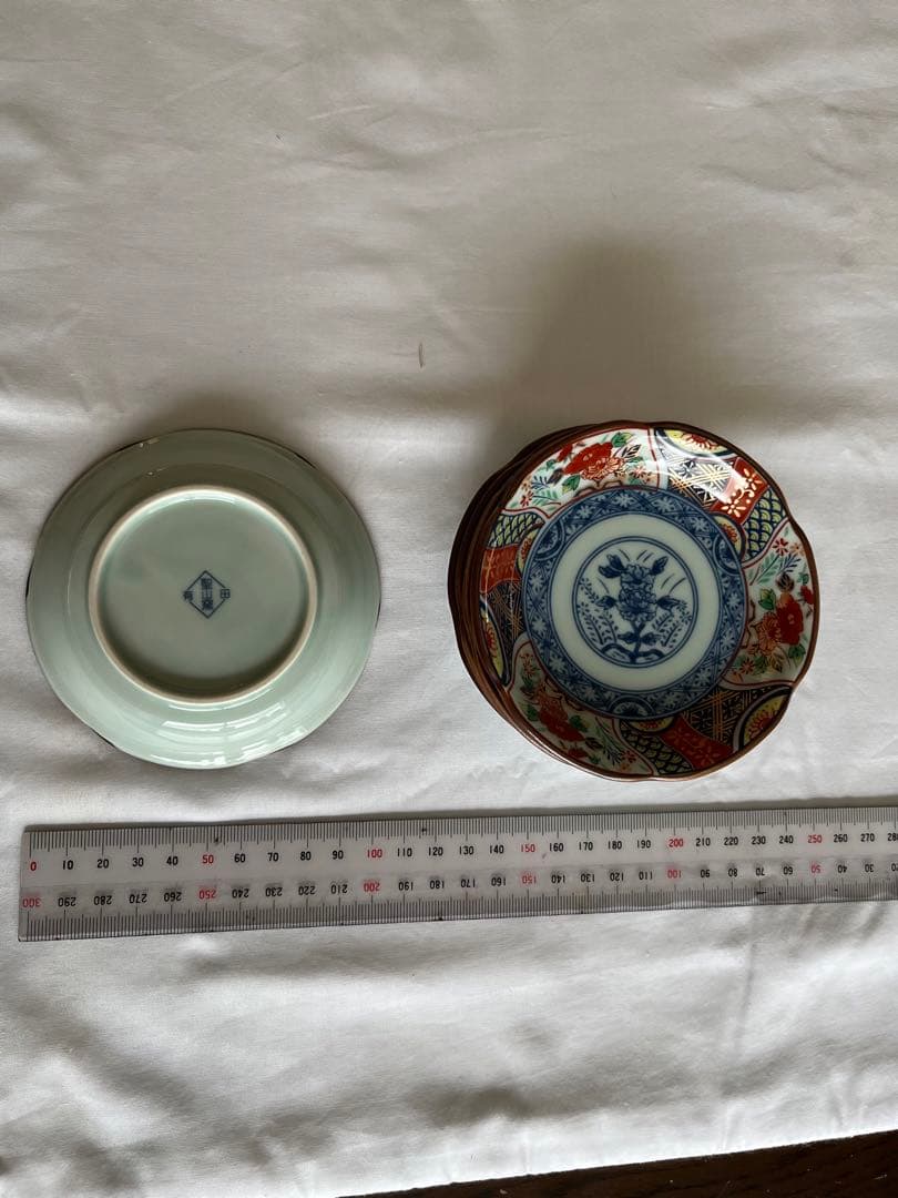 有田焼　赤絵花鳥　聖山窯　取り分け揃