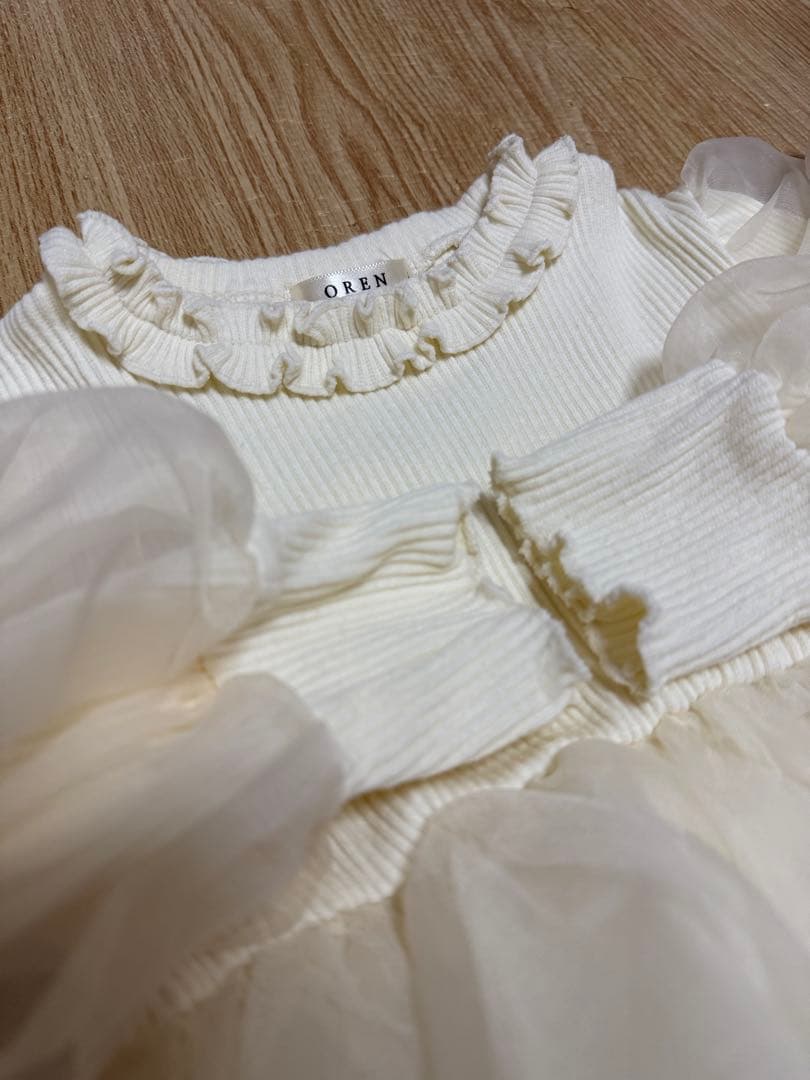 OREN オレン ベルーカ 韓国ベビー服 フリルロンパース ヘアーバンド