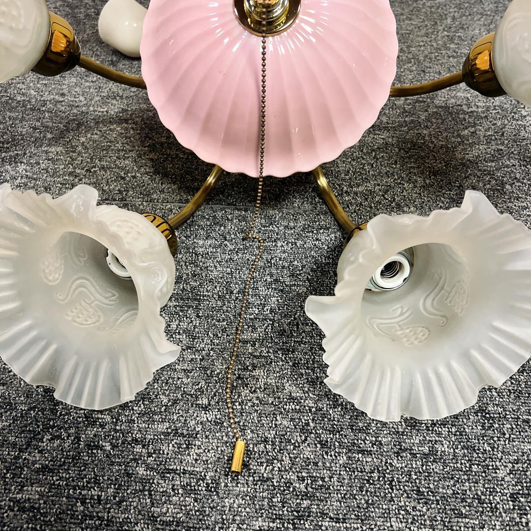 希少　アンティーク　シャンデリア　花　天井照明　寝室　パナソニック