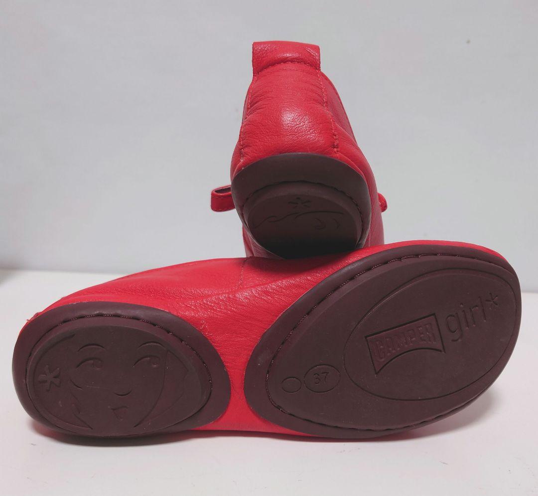 極美品✨カンペール ライトニナ ストラップバレエシューズ 赤