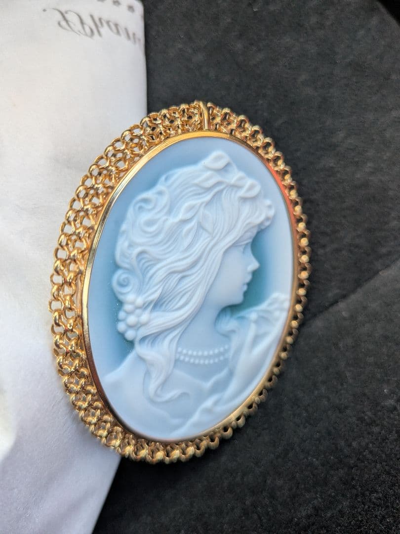 カメオブローチ2wayタイプ K18刻印入 (総重量20.5g)