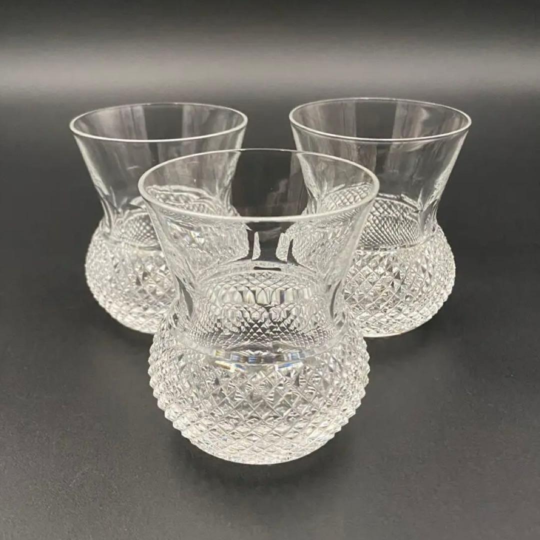 エジンバラ クリスタル アザミグラス 3客 ショットグラス ウィスキー 日本酒