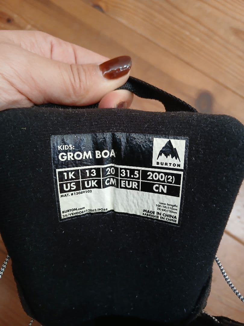 Burton Grom Boa 子供用スノーボードブーツ 20cm