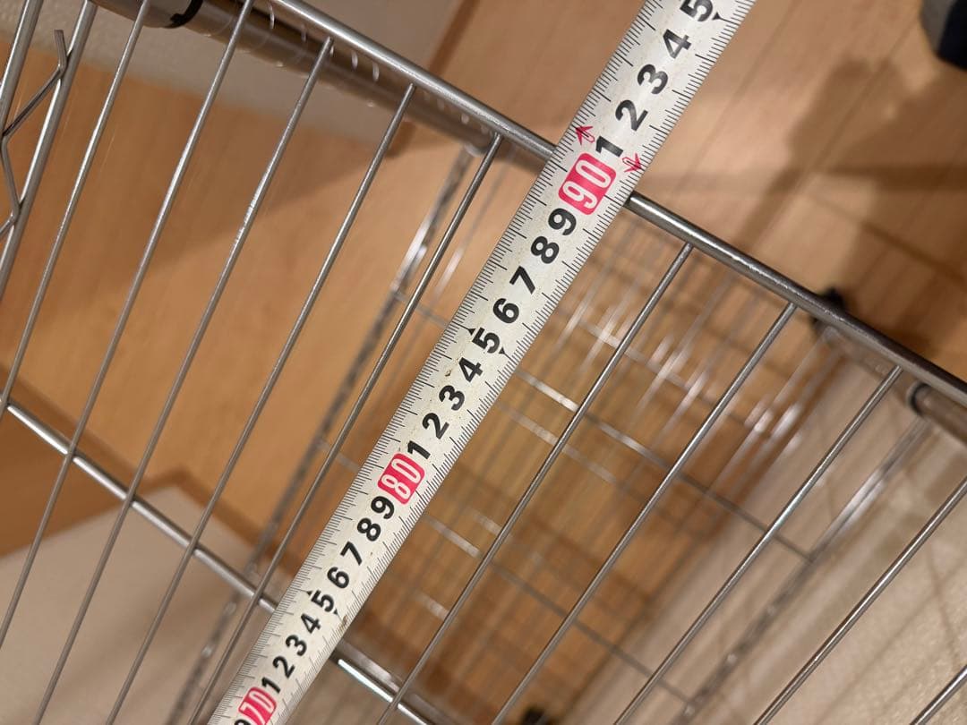 ⑨スチールラック 5段 シルバー 約180cm キャスター付き