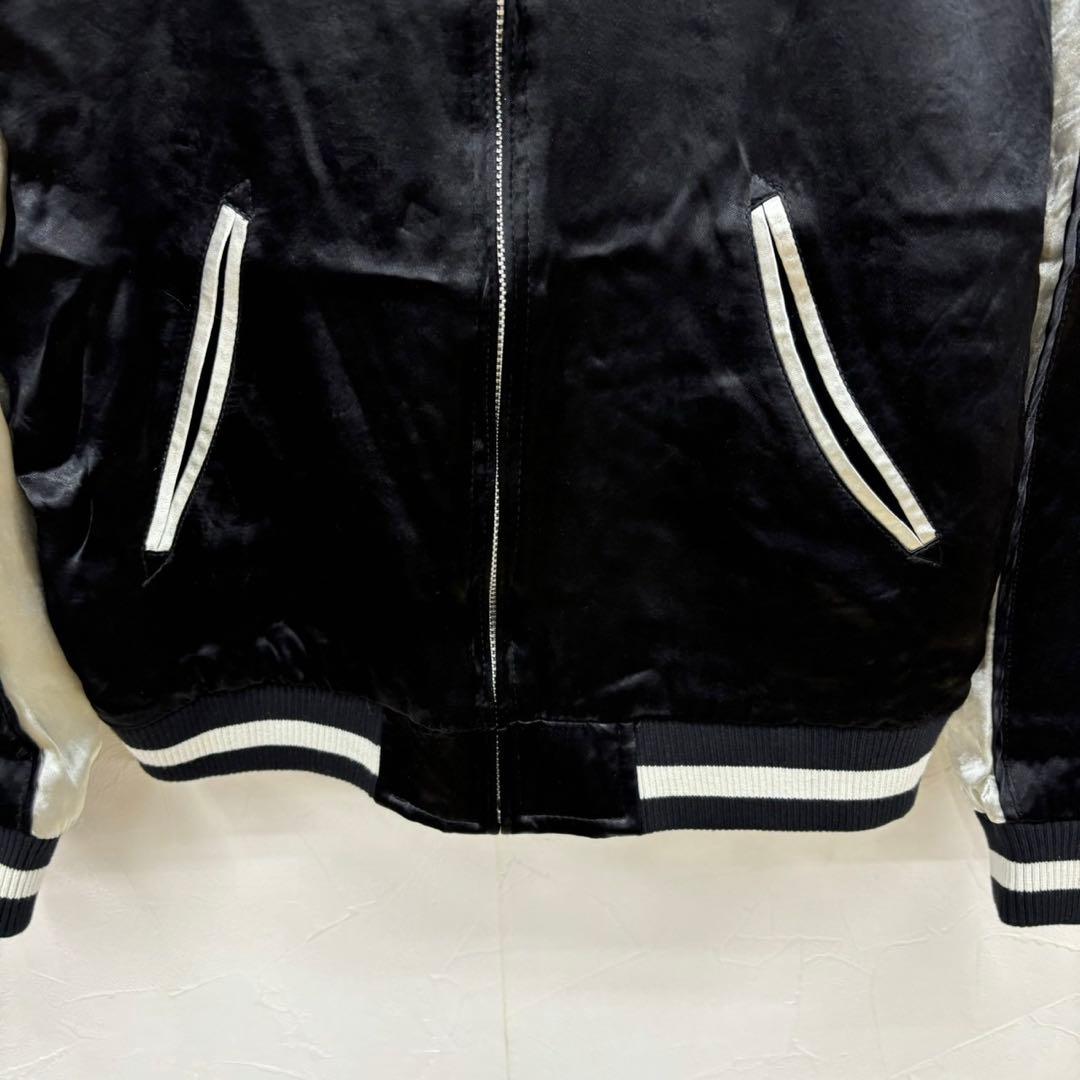 m*o様 美品 花旅楽団 鯨 クジラ 刺繍 レーヨン リバーシブル スカジャン