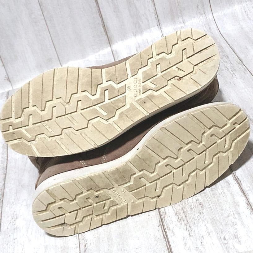 GUCCI グッチ スエード エンジニアブーツ GGロゴ ベージュ 35