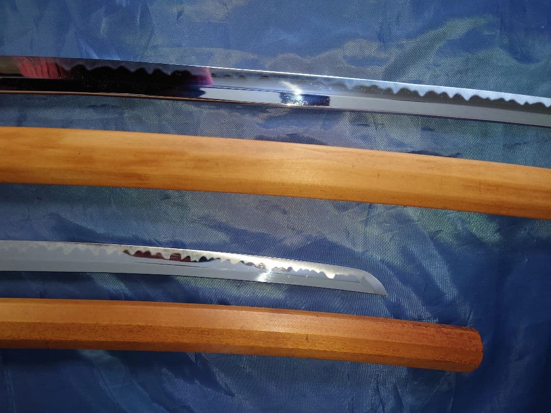 関の刀 模造刀 白鞘 2点セット（大刀 小刀のみ）刀台は付属致しません。