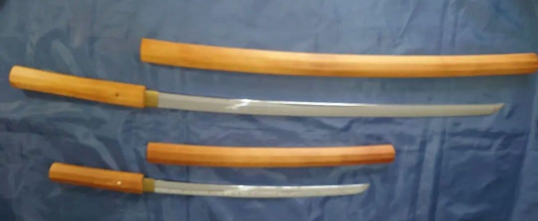 関の刀 模造刀 白鞘 2点セット（大刀 小刀のみ）刀台は付属致しません。