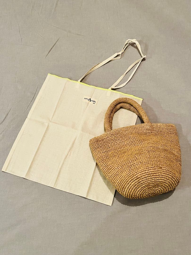 美品【匿名配送】サンアルシデ Sans Arcidet カゴバッグ THE XS