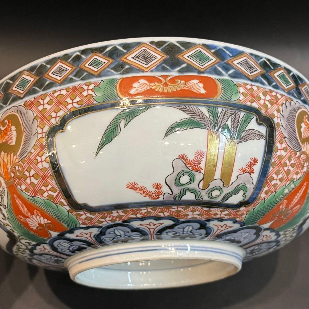 有田焼 古伊万里 冨貴長春 赤絵大鉢 兎 大丼 深鉢 江戸時代 古美術品 骨董品