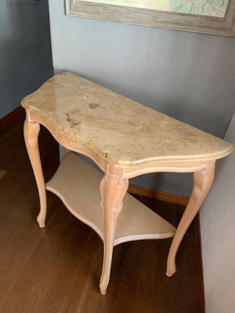 クラシック調 コンソールテーブル（大理石調天板）