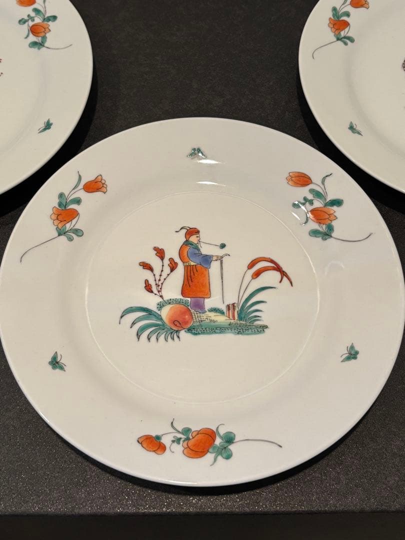 シノワズリプレート皿3枚セット　香港ペニンシュラ絵付け工房作品ヘレンド好きに