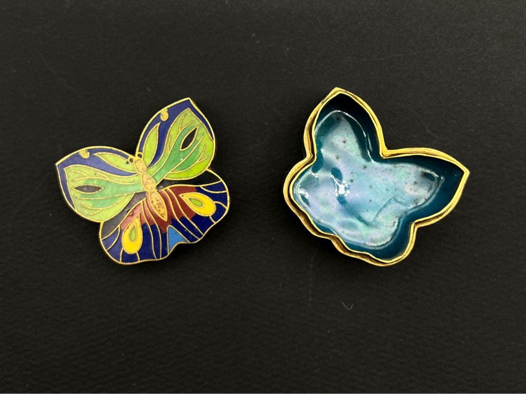 中國美術 古玩 景泰蓝 七宝焼 蝶々香合 香道具