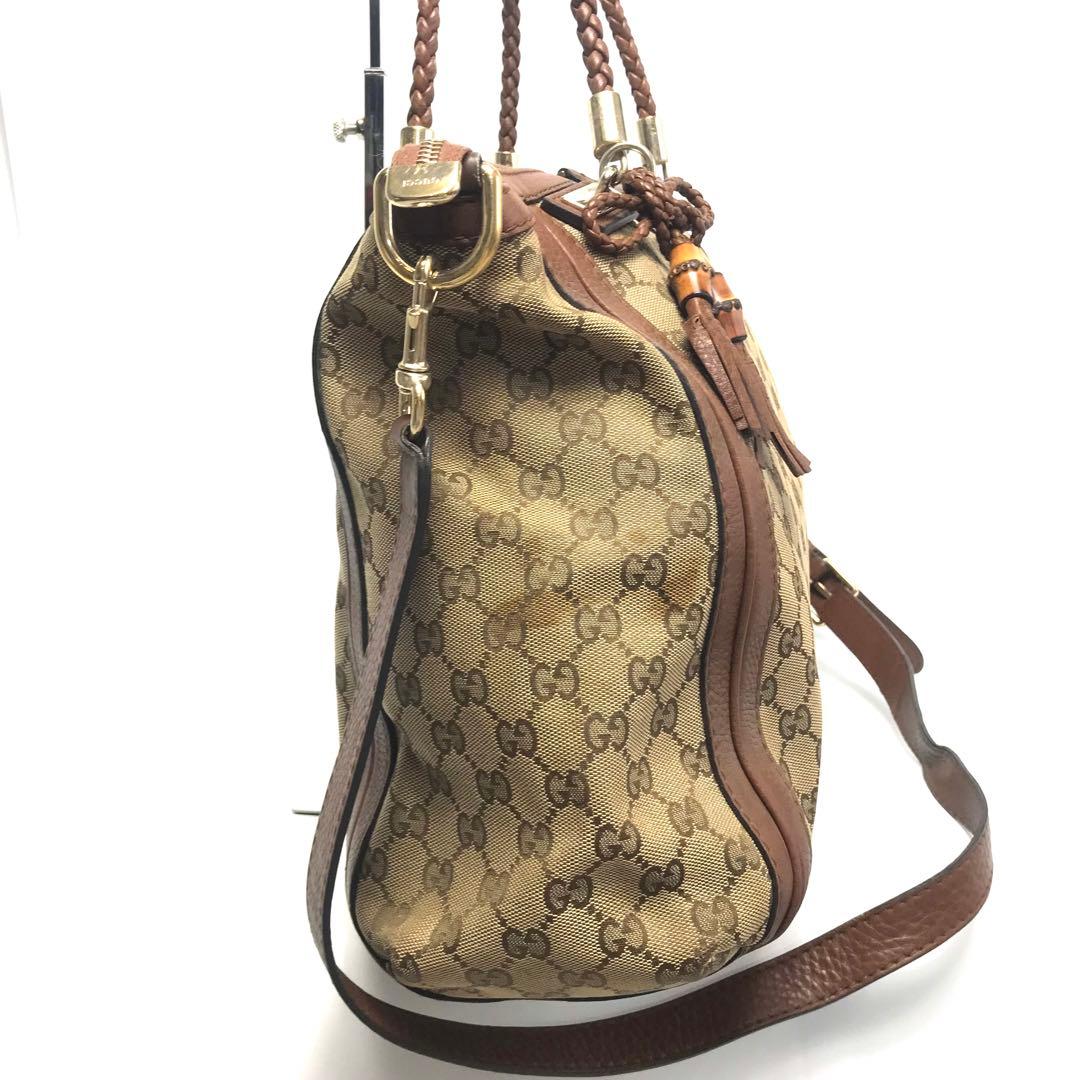 希少✨ グッチ ショルダーバッグ 2WAY ベージュ ブラウン GG キャンバス