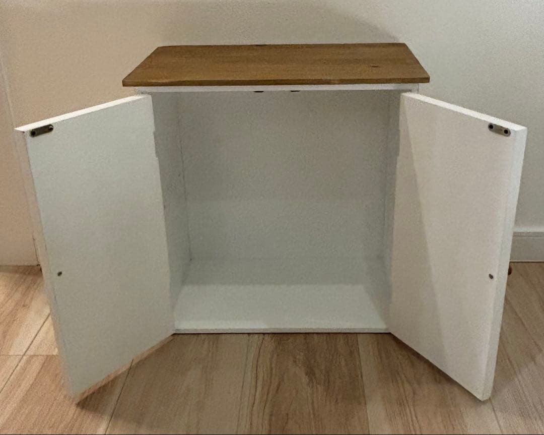 【新品未使用・値下げ】salut! サリュ　オールドウッド2段両開きキャビネット