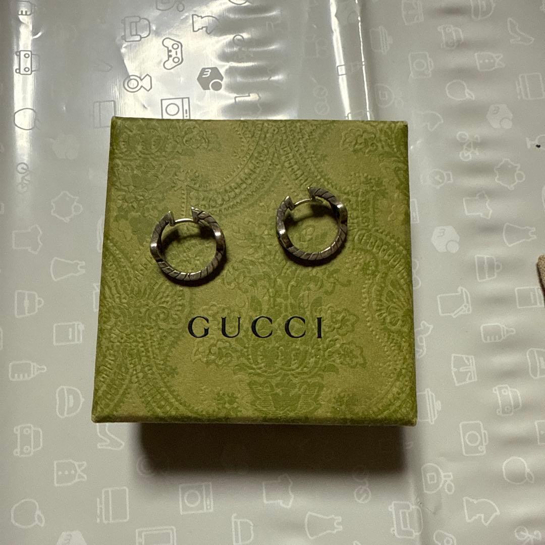 GUCCI インターロッキングG シルバー フープピアス 希少 どら