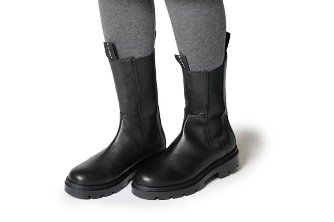 FABIO RUSCONI トラックソールサイドゴアブーツ ロゴ