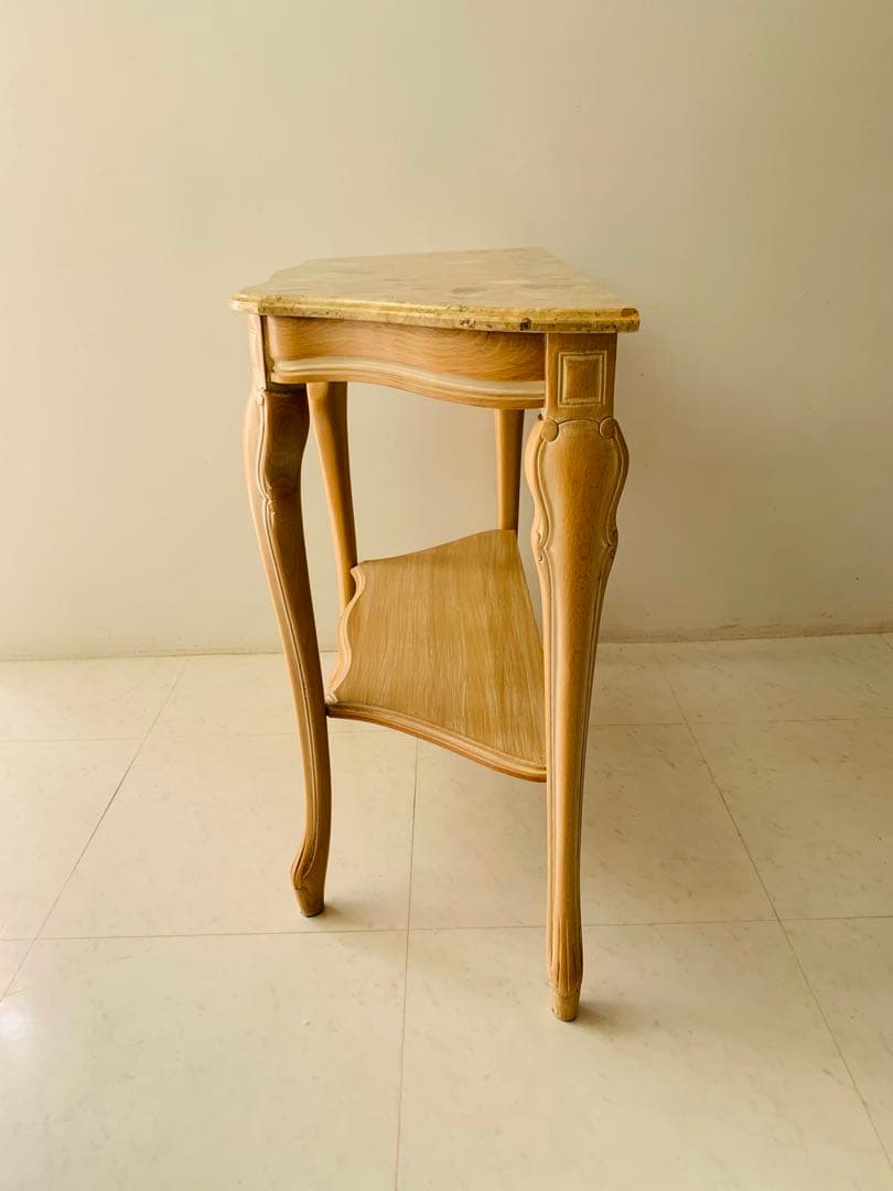 美品】イタリア製 輸入家具ガリンベルティ コンソールテーブル 大理石 猫脚 象嵌