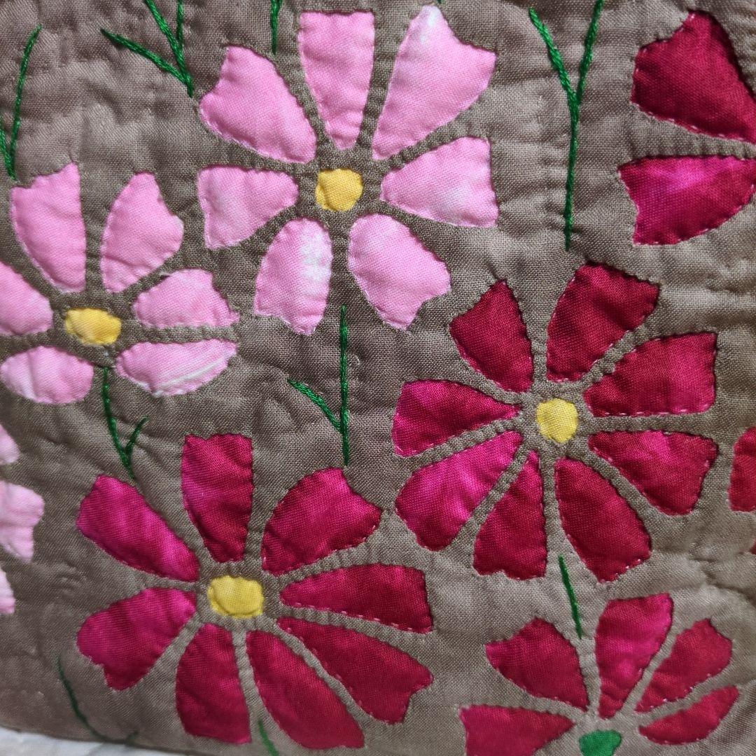 秋桜のハワイアンキルトバッグ　ハンドメイド
