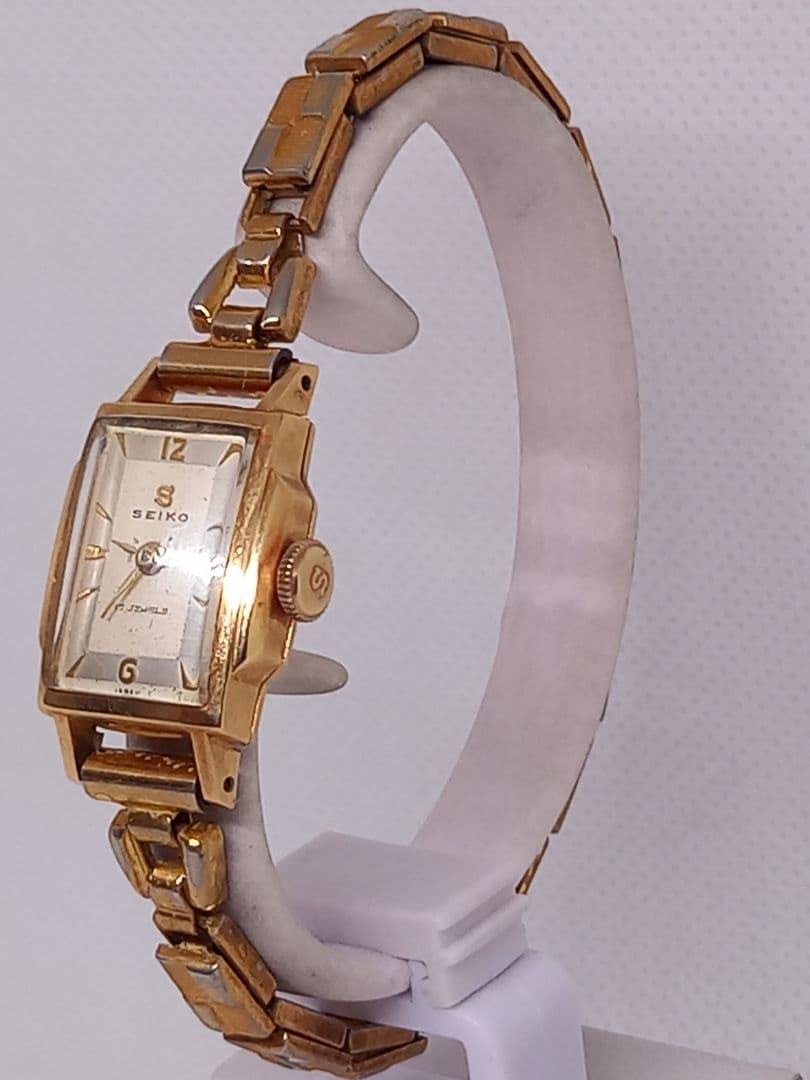 SEIKO K18ゴールド 時計　レディース　Sマーク　蛇　ART DECO