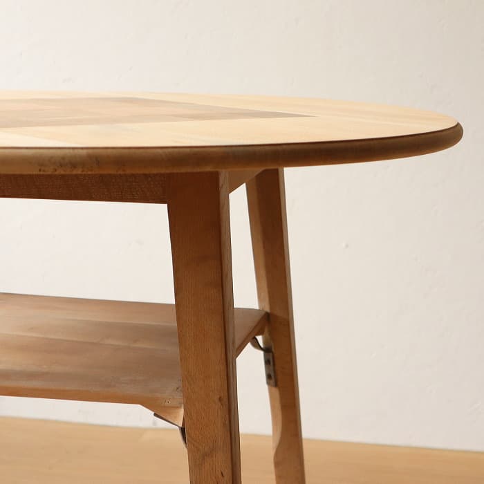 アンティーク ジャパニーズ ヴィンテージ 丸テーブル 寄木 剥離 無垢材