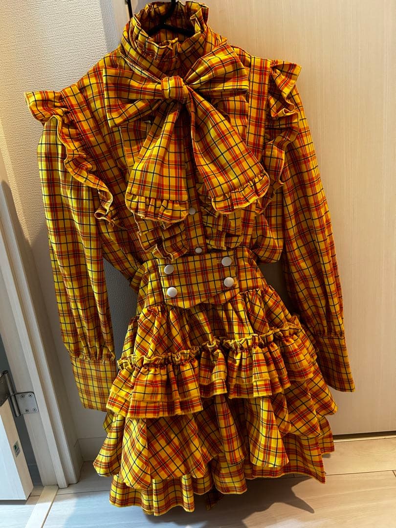CATCOCOON ロリータ・ゴスロリ イエロー・チェック柄ドレス