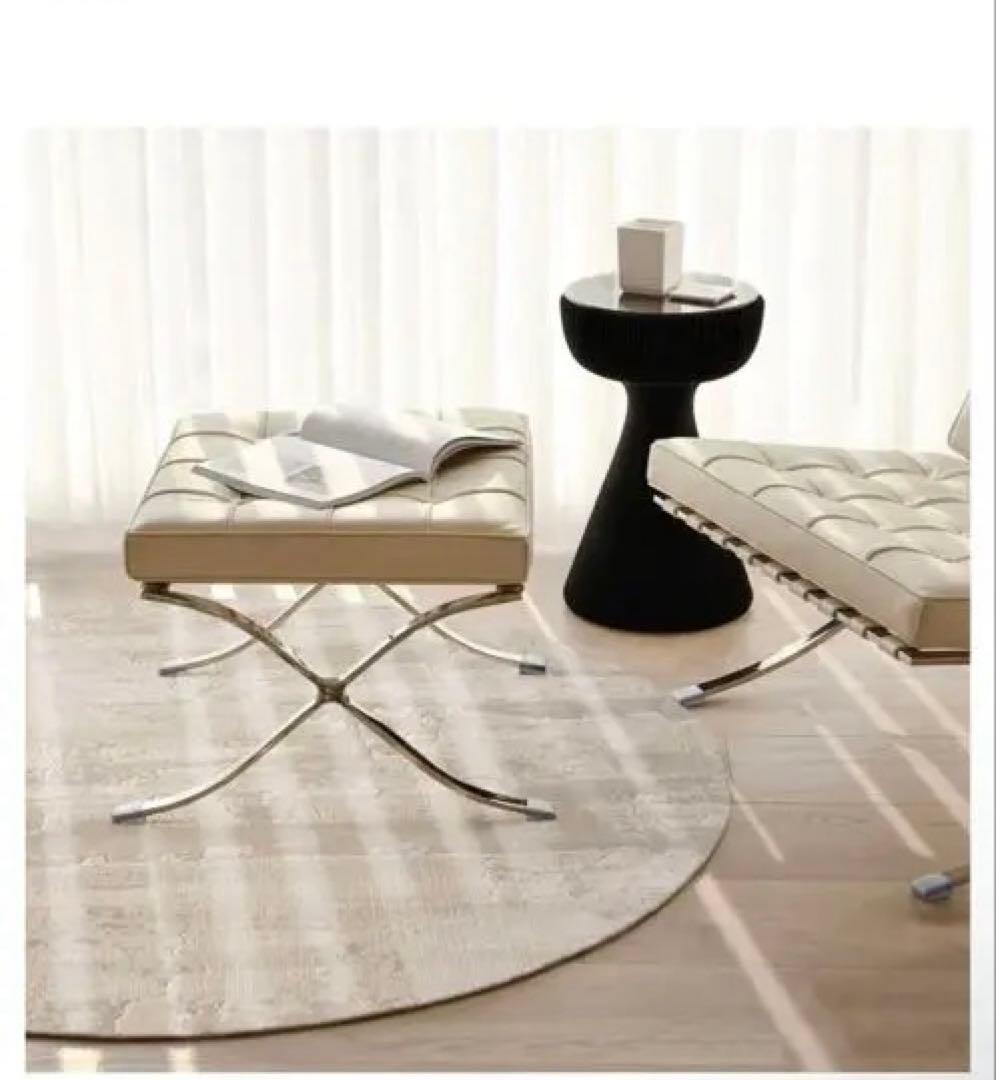 ベージュ 円形ラグ 北欧　シンプルデザイン（shikimono）