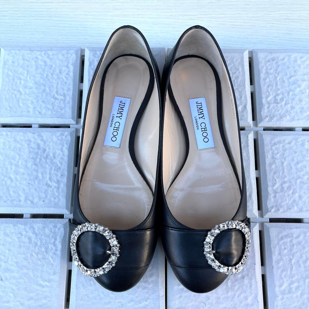 訳あり 37.5 JIMMY CHOO フラット　パンプス　ぺたんこ　24.5
