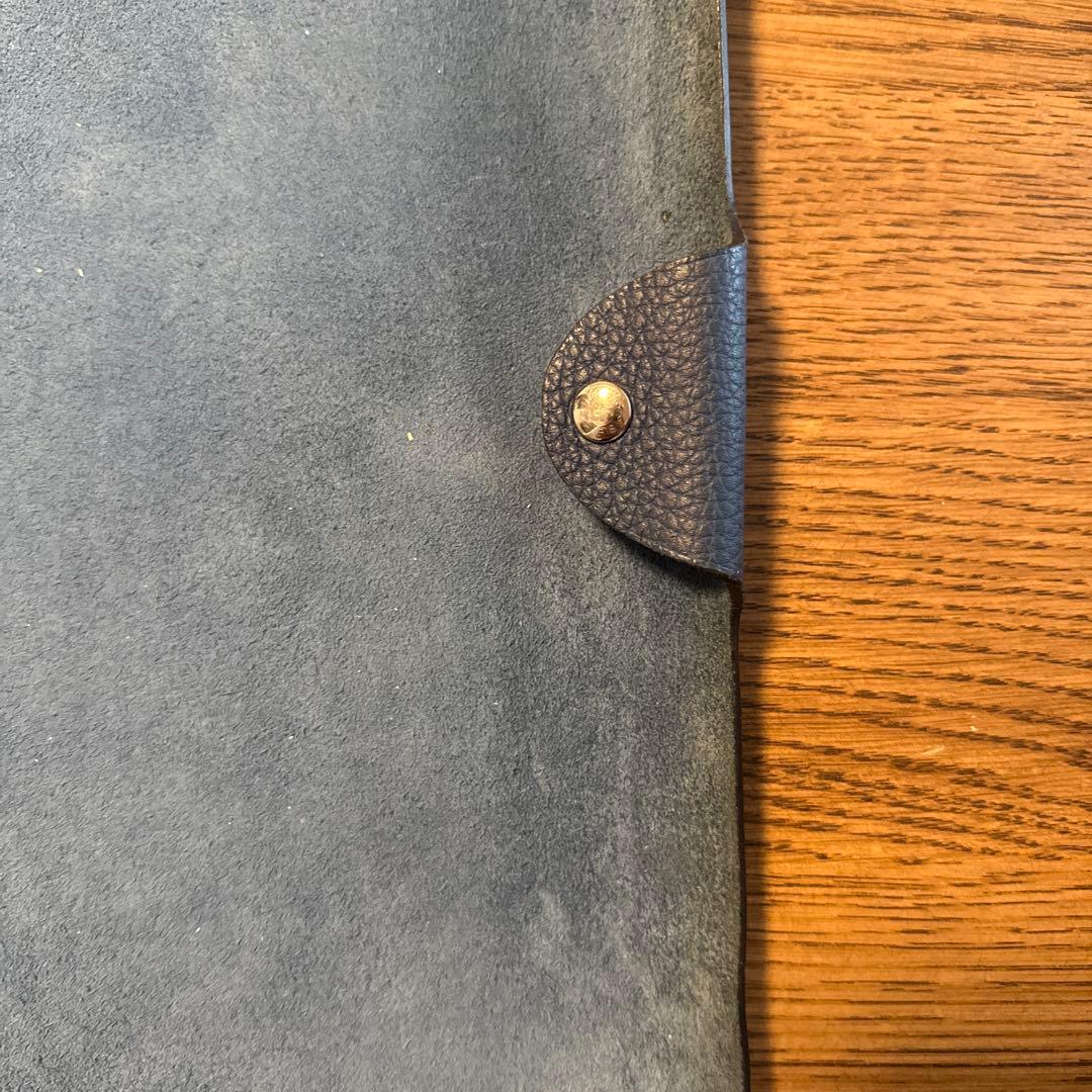 エルメス ノートカバー A4サイズ相当 ブルー本革