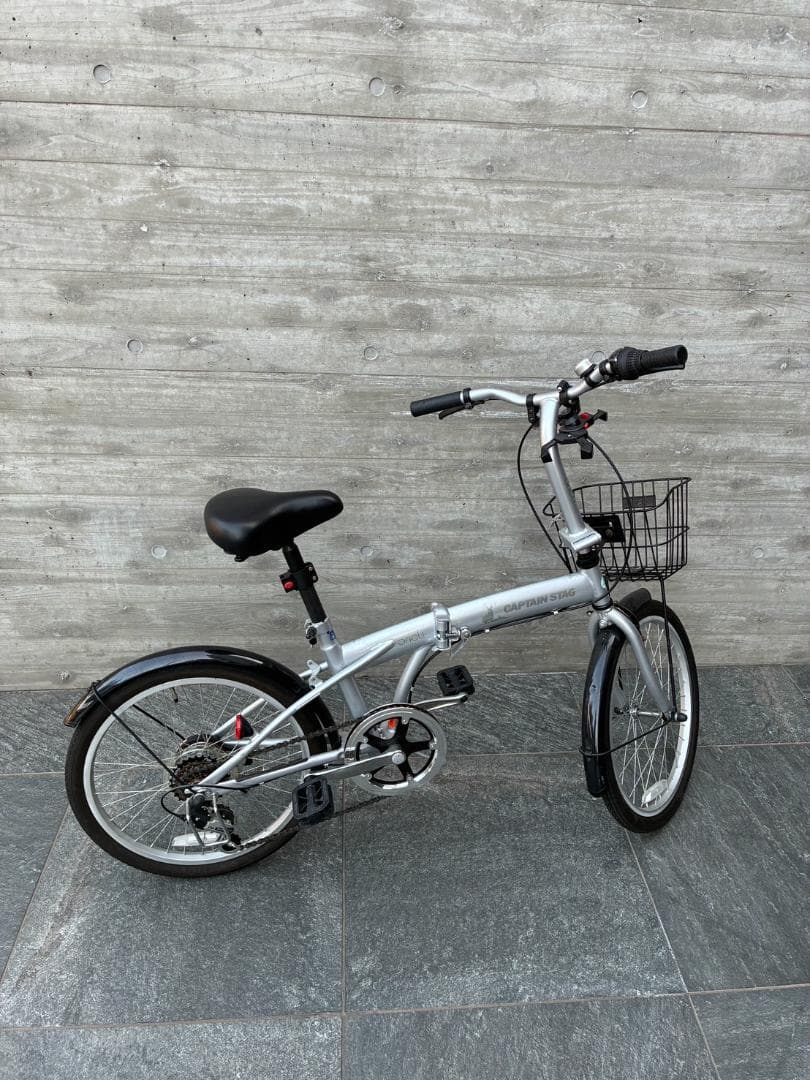 【引き取り限定】キャプテンスタッグ 折りたたみ自転車 20インチ シマノ6段変速