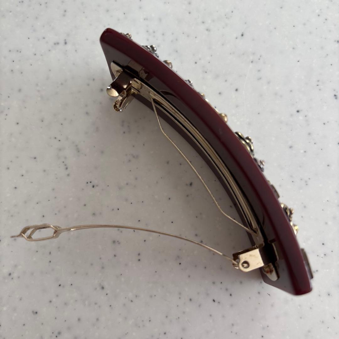 シャネル　ブラウン　バレッタ　MADE IN FRANCE